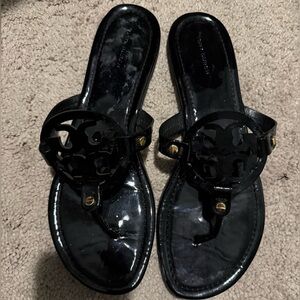 Tory Burch Black Patent Sandals